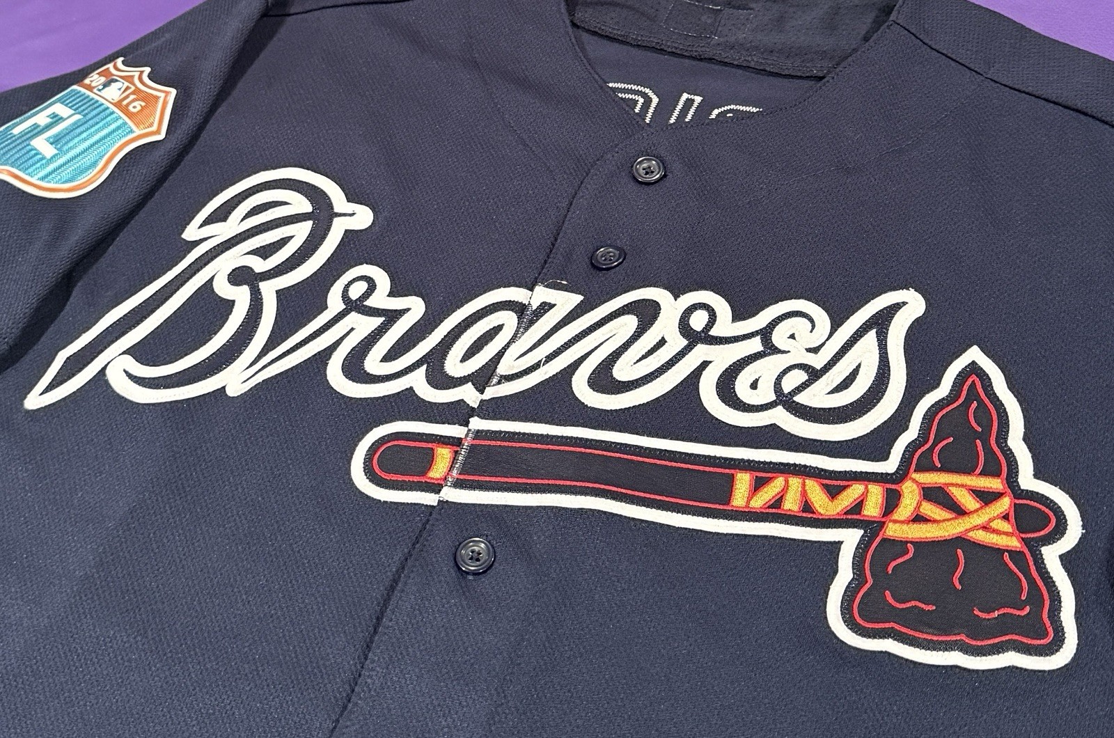 Game Used Atlanta Braves Jerseys 2016 Steven Rodriguez #86 Majestic Jersey 48