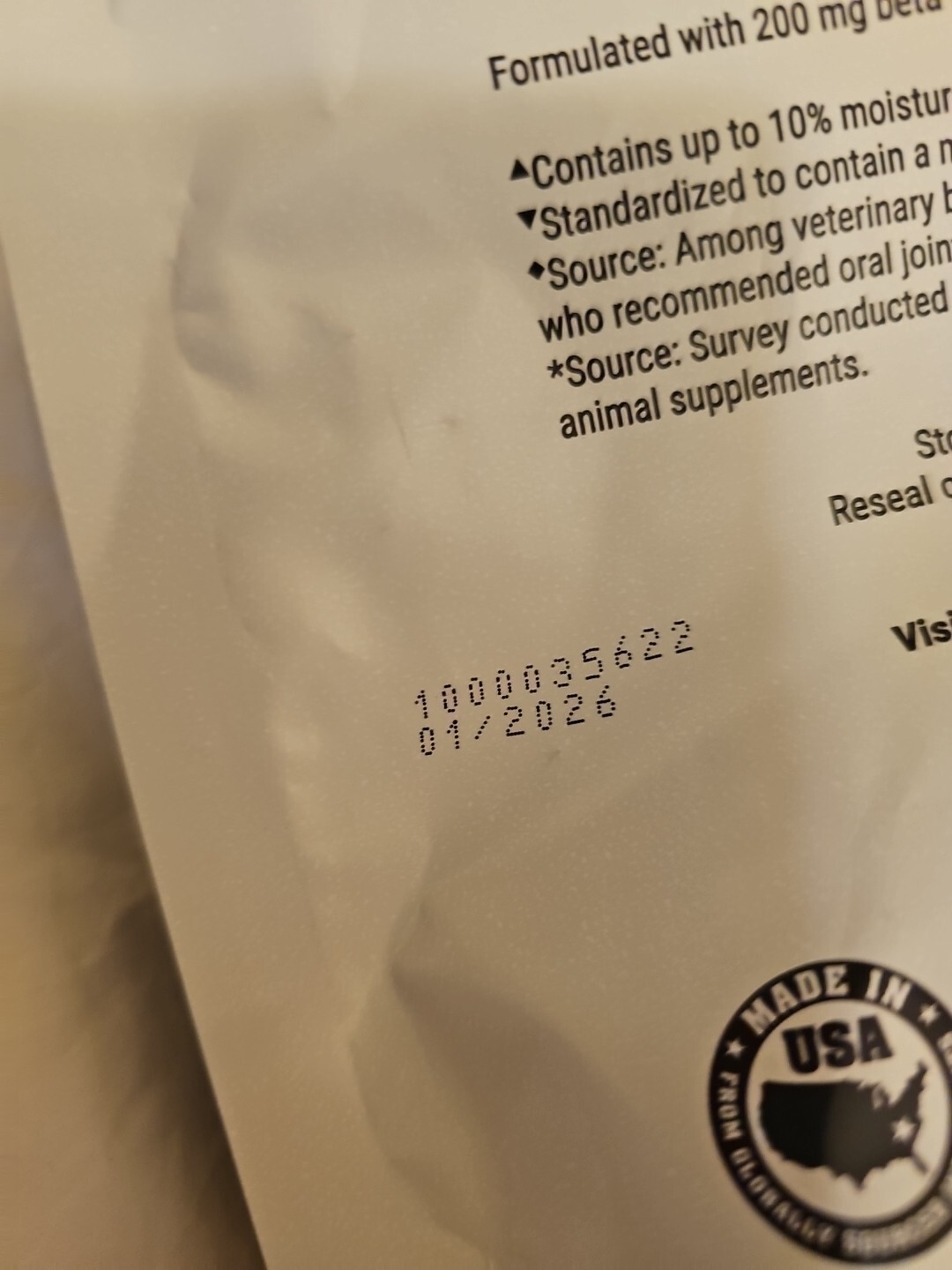 LARGE SENIOR 84 Nutramax Joint Health Supplement ex. 01/26