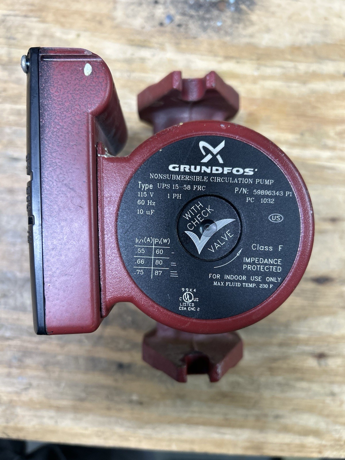 Grundfos UPS 15-58 FC Circulator Pump 59896341