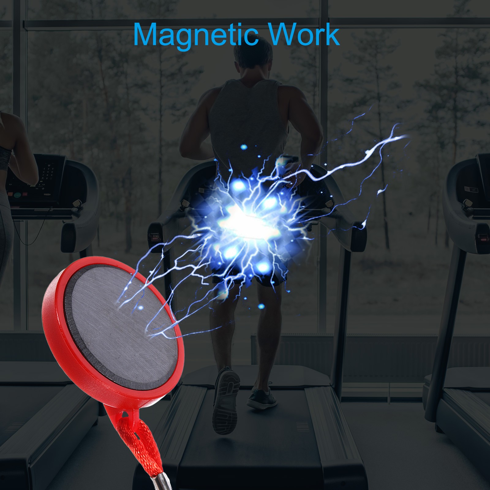 1.26" Universal Treadmill Magnet Safety Key with Black Clip Replacement Round