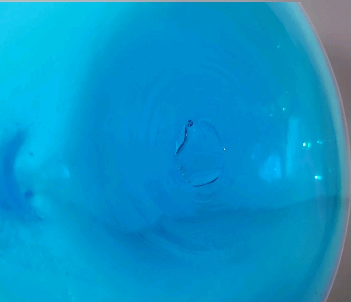 Vintage MCM Blenko Turquoise Blue Peacock Decanter WithStopper 9"