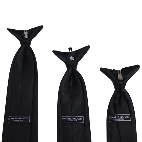 Romario Manzini® Solid Colors Clip on Ties 8" 11" 14" (3 Length and 45 colors)