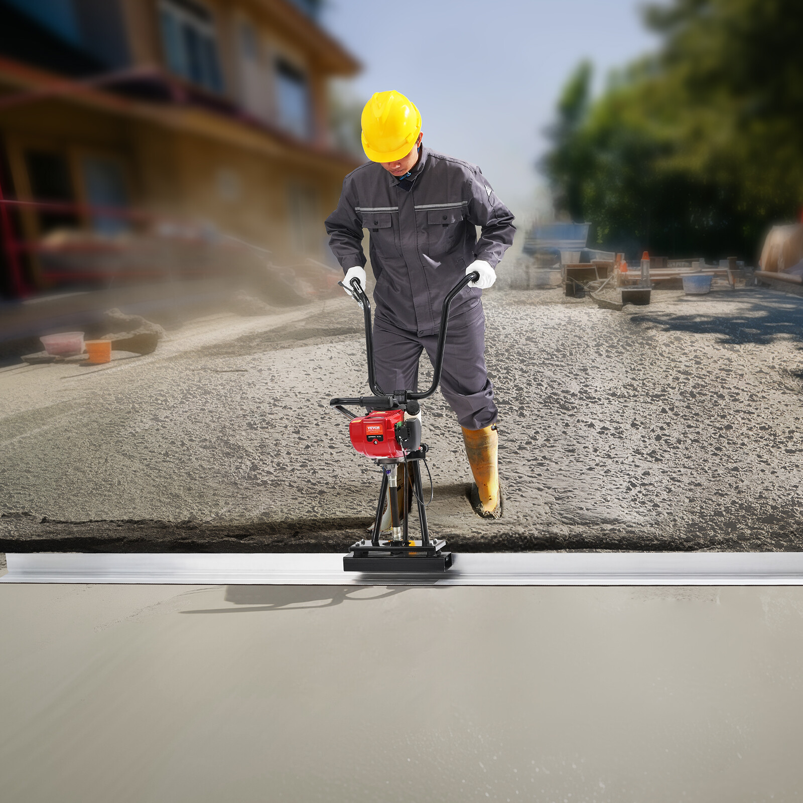 VEVOR Power Screed Gas Concrete Finishing Float with 8ft Blade Board 4 Stroke