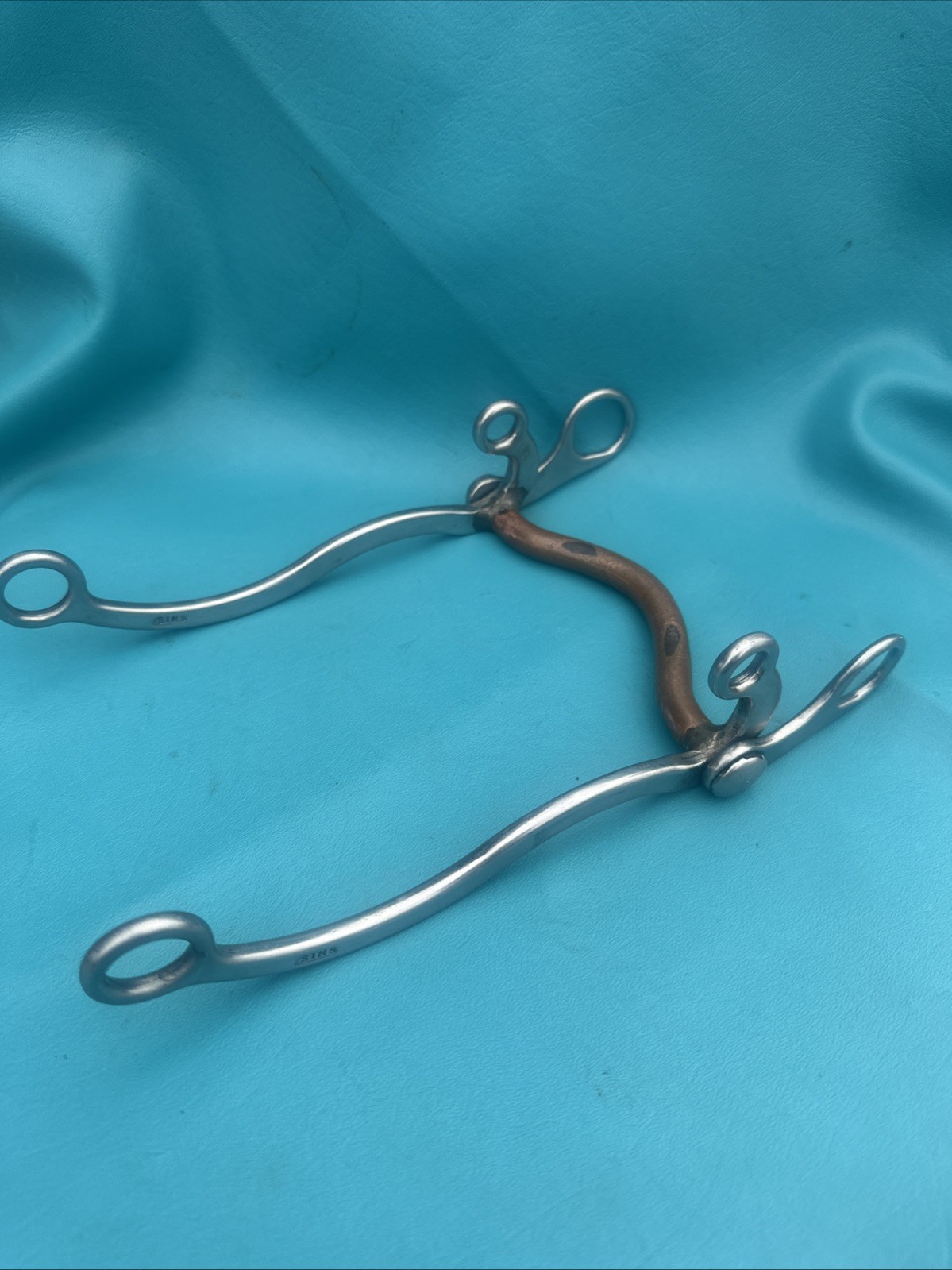 ED SIMS Maker Mark 5” Copper Mouth- Swinging Curb Bit SS Shanks Rare!