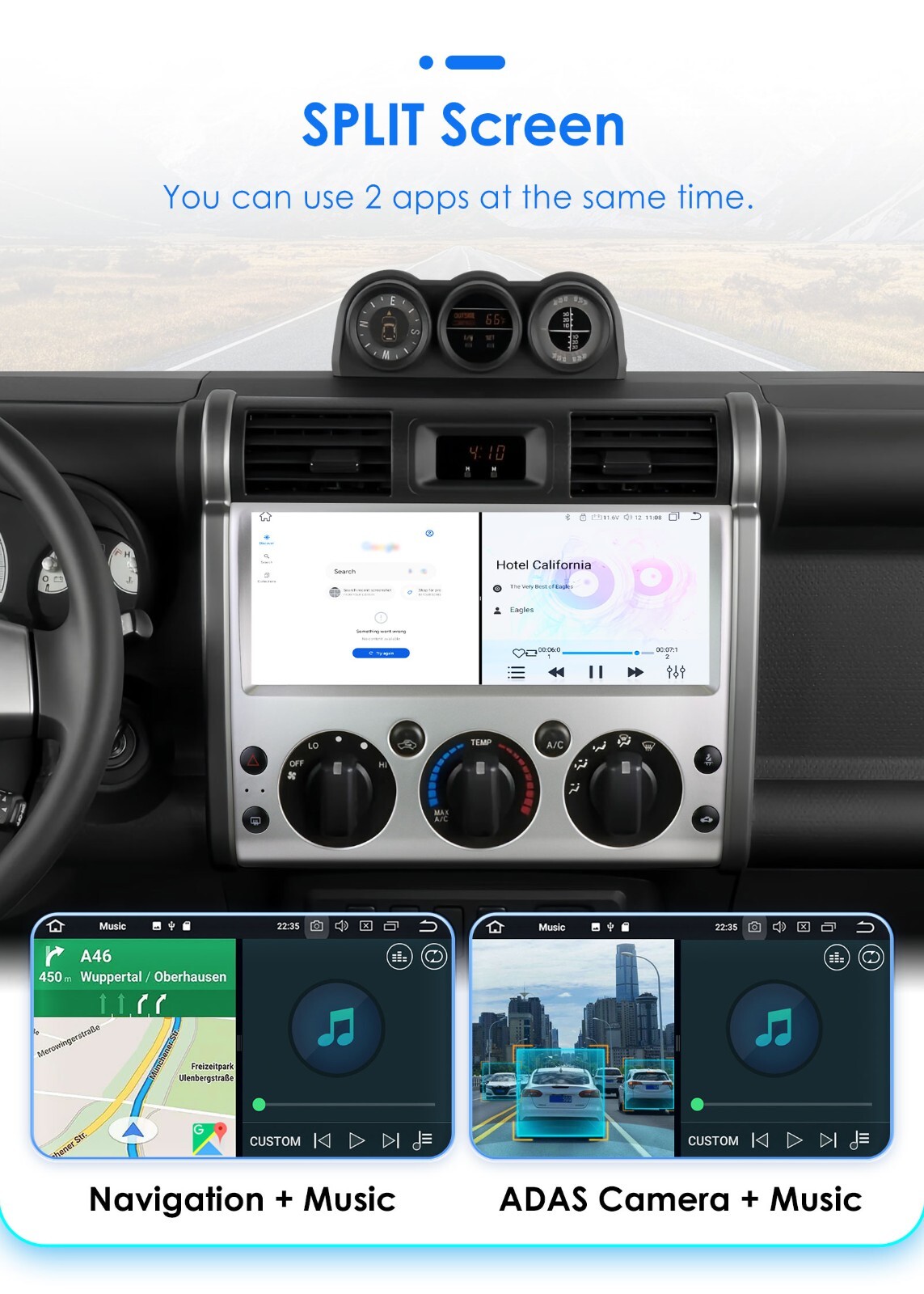 Plug&Play Android 12.3 inch Car Stereo Radio for Toyota FJ CRUISER GPS Carplay