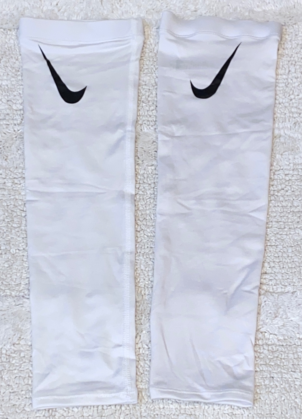 NIKE Pro Dri Fit 3.0 Compression WHITE Football Arm Sleeves Mens S / M L / XL
