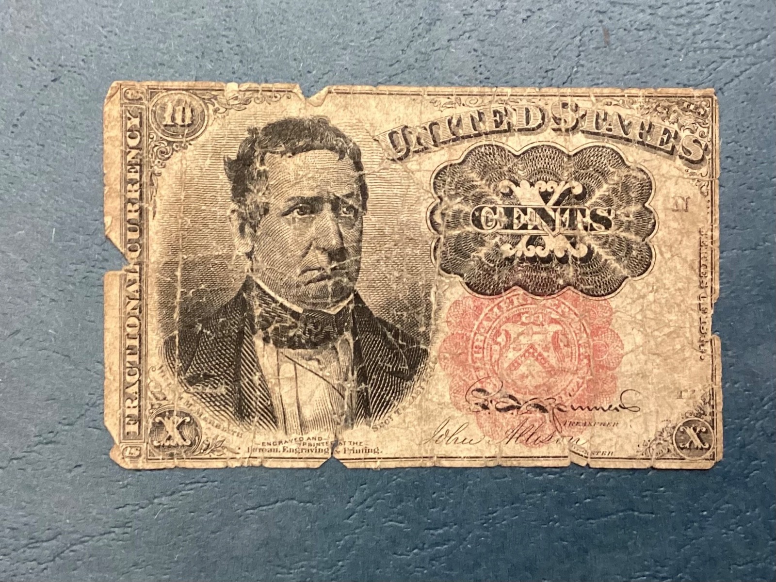 ~  TEN 10 CENTS FIFTH / 5TH ISSUE FRACTIONAL CURRENCY MEREDITH - FREE SHIPPING