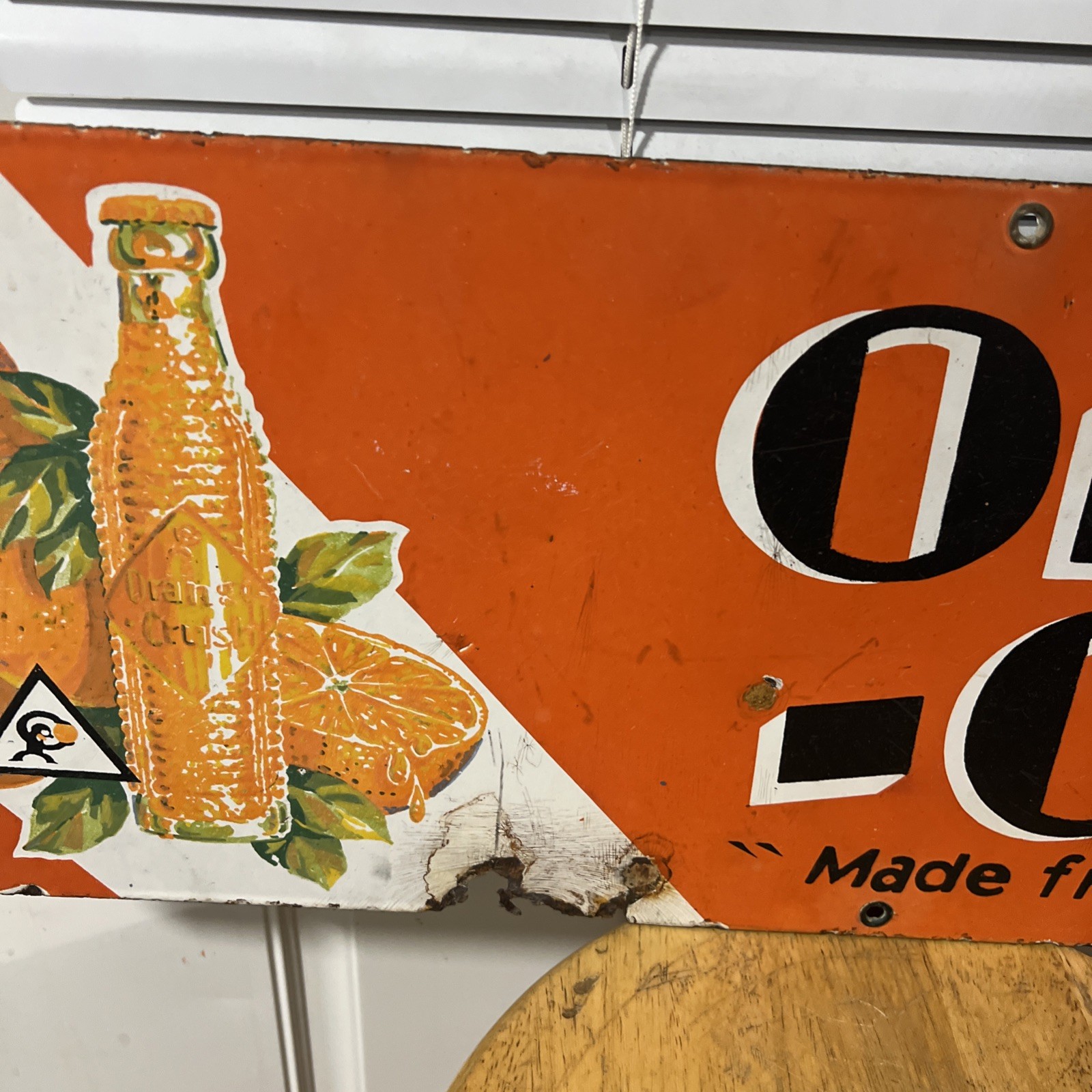 VINTAGE ORANGE CRUSH SODA PORCELAIN SIGN 30” x 10”