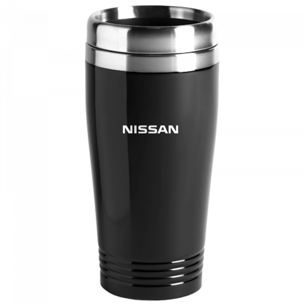 Nissan Logo Black 16oz Stainless Steel Tumbler Travel Mug Official Licensed
