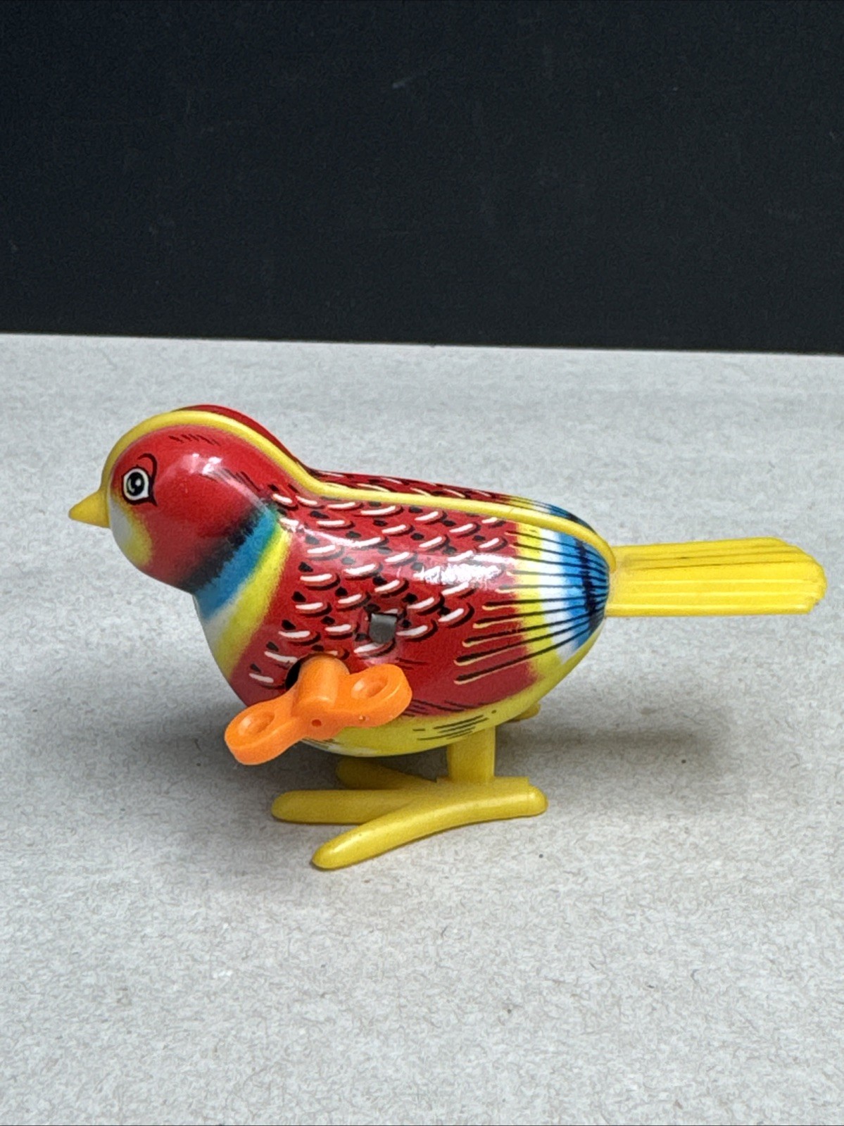 Vintage Mikuni Style Wind Up Bird Tin Toy Hong Kong Works