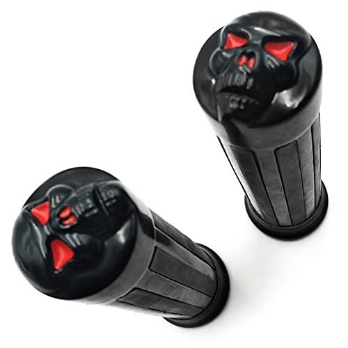MT080-25-BK Skull style Hand Grips 1 inch Handlebar Classic Skull Black