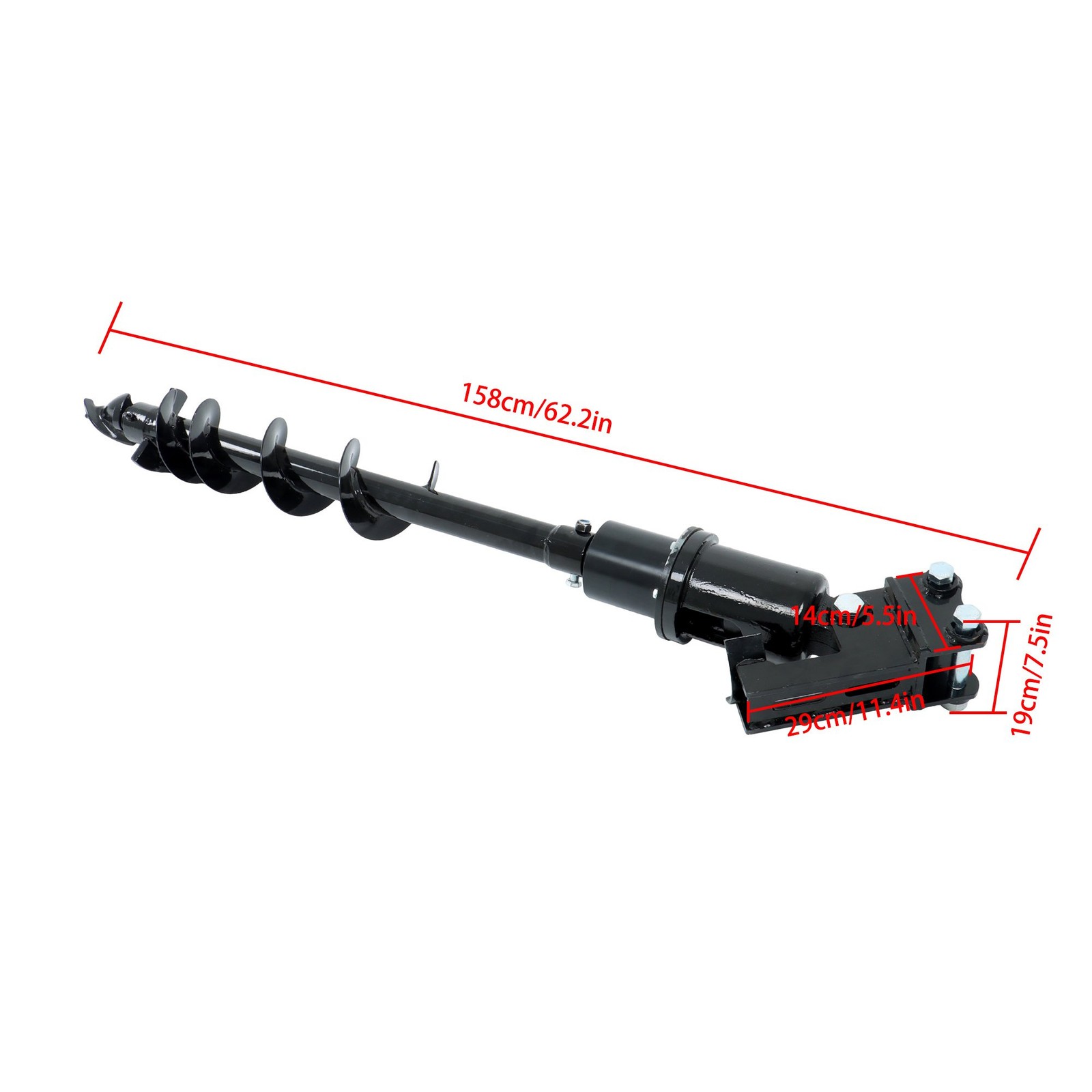 150mm 5.9in Auger Drill Attachment with Hoses for Mini Excavator