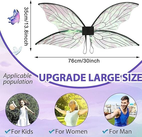 Fairy Wings for Adults, , Halloween Dress up Fairy Costumes Women Sparkling