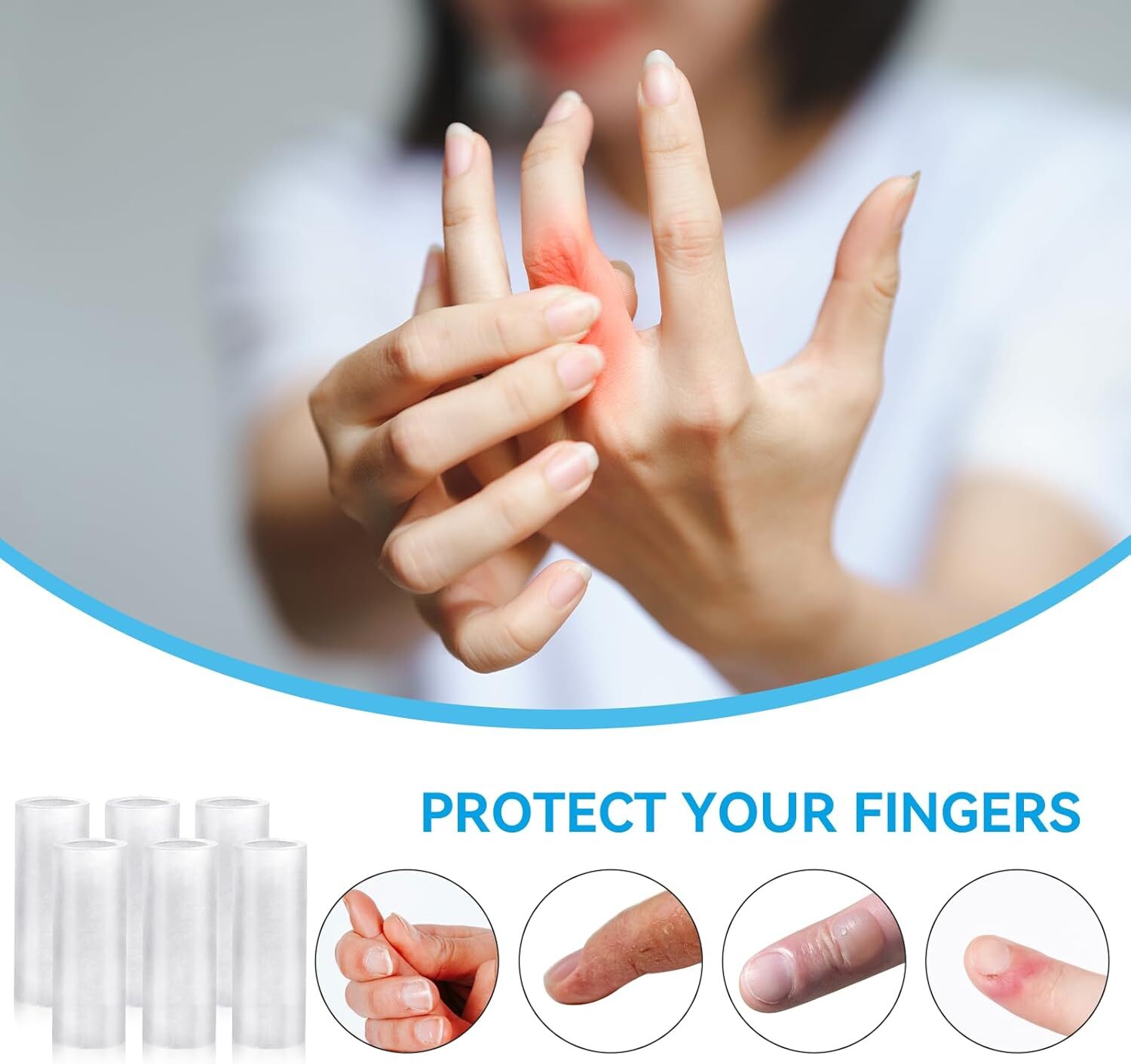 20× Silicone Gel Finger Sleeve Protectors Finger Sleeve Cushions & Protect USA