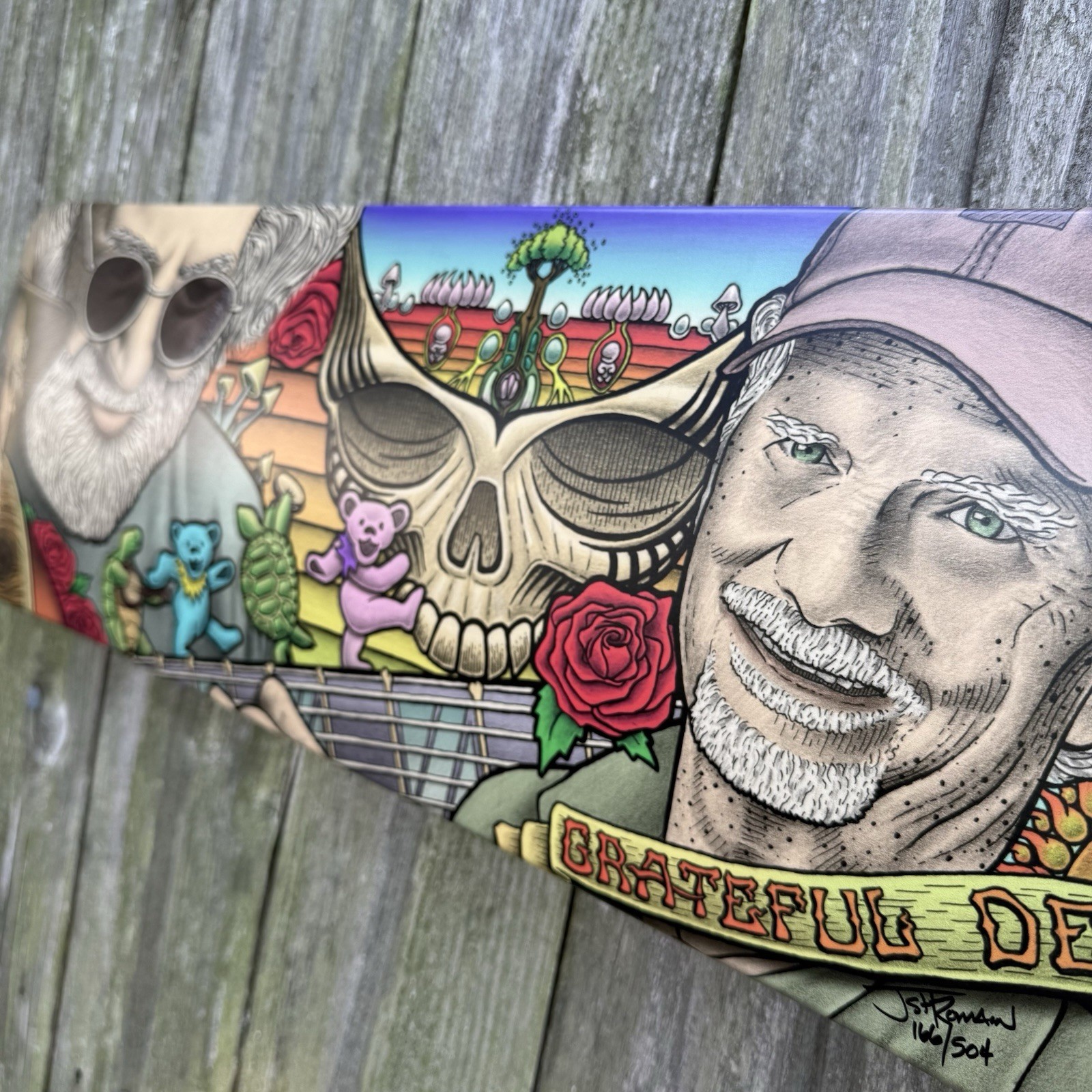 Grateful Dead Pencil Drawn Skateboard Art Deck - Limited edition
