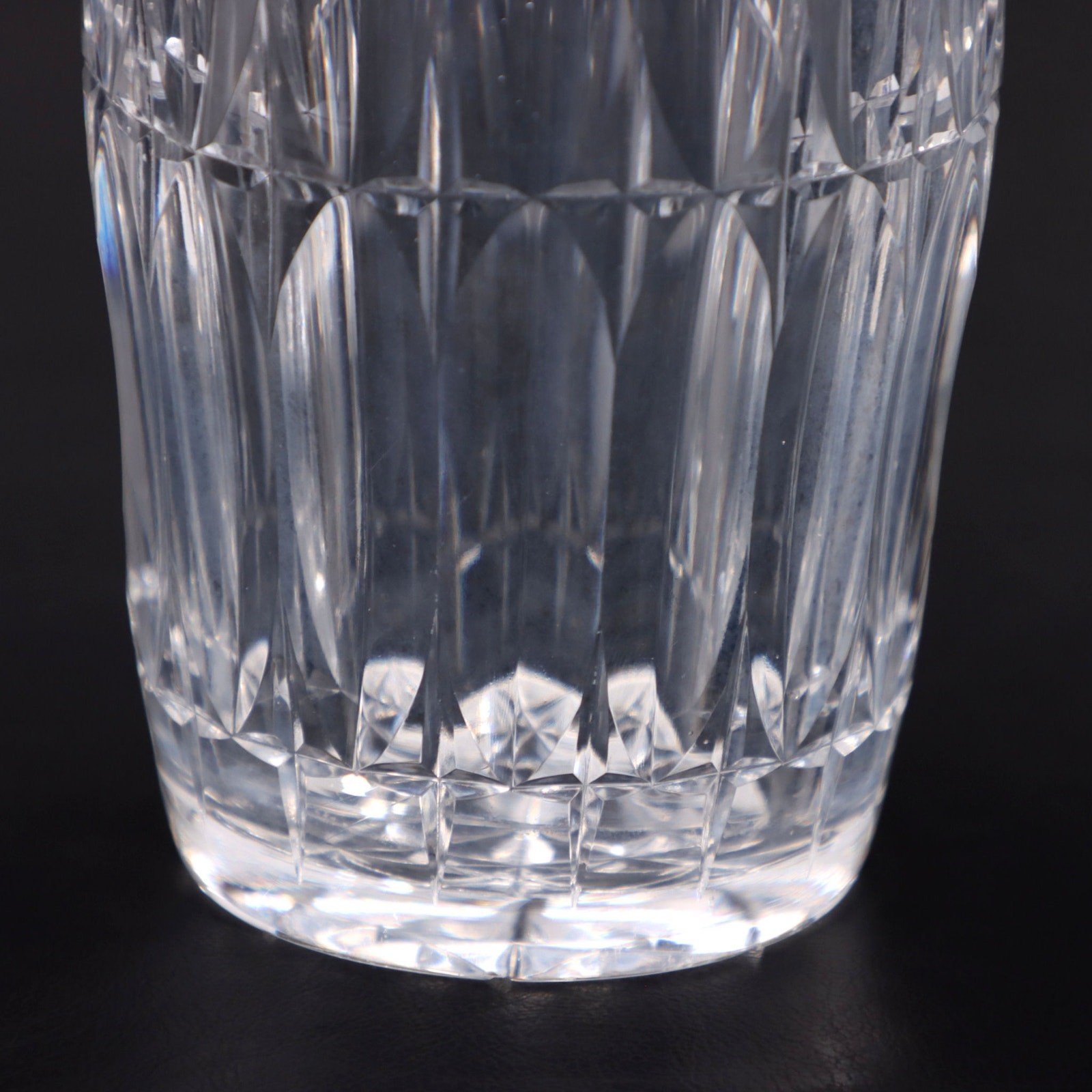 Art Deco Heavy Faceted Cut Crystal Flower Vase 8" Vintage