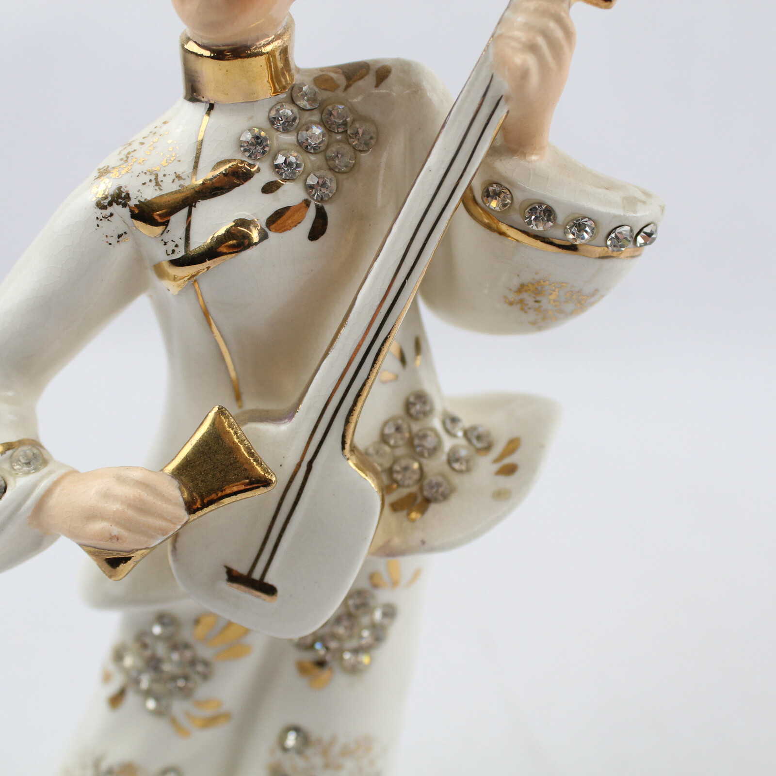 Vintage Norcrest Fine China Geisha Playing Shamisen Figurine 8 Inch