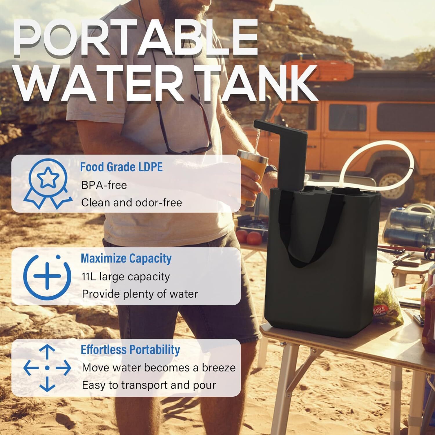 11L Hydration Water Storage Container Camping Outdoor BBQ BPA Free Food Grade