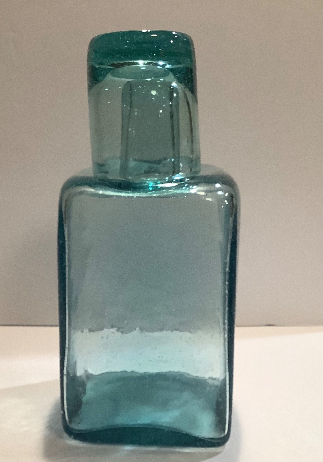 Kalalou Hand Blown Recycled Glass Water Carafe with Drinking Glass Blue/Green