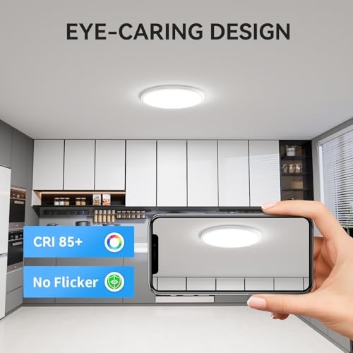 6PACK 3200lm LED Flush Mount Ceiling Light, Super Slim 12in-6Pack(5000K) White