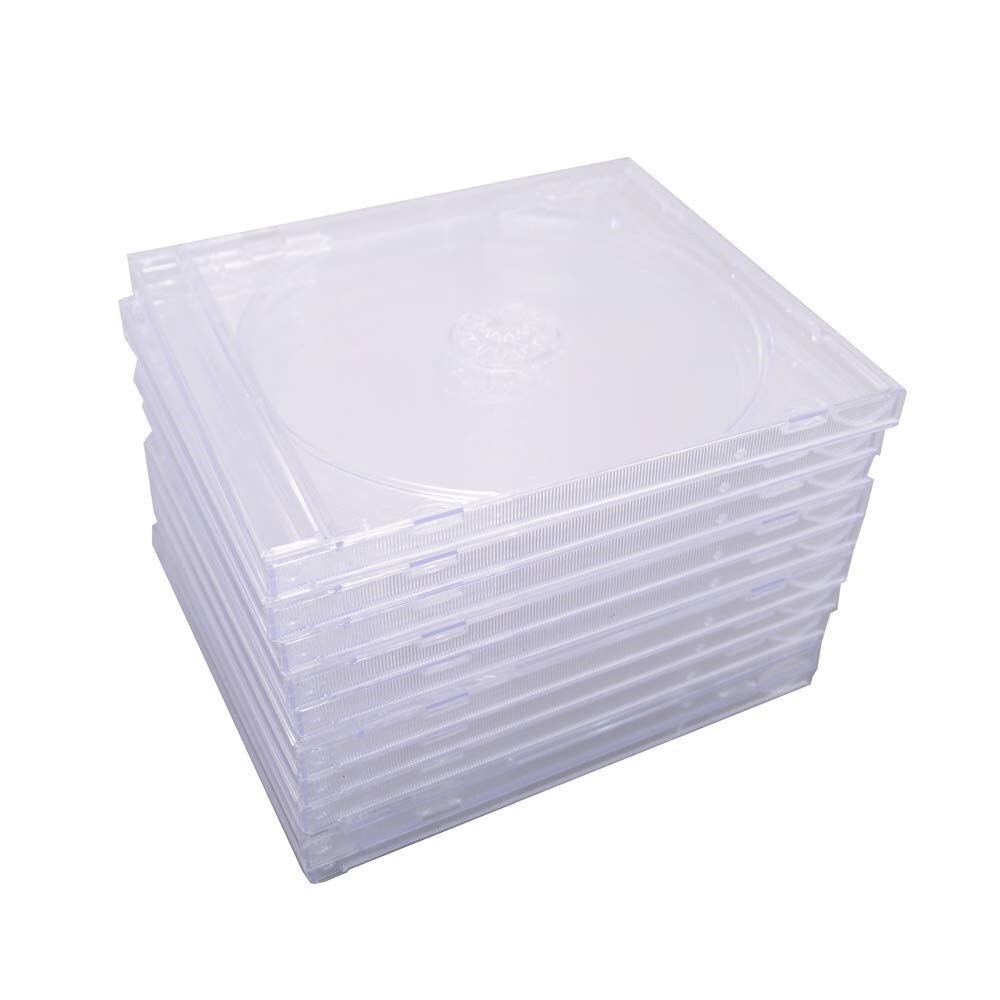 100 pcs 10.4 mm Standard Single Clear CD Jewel Case Assembled Clear Tray
