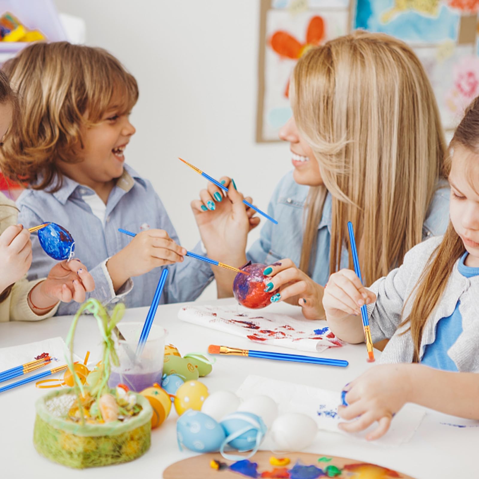 Acrylic Paint Brush Set 10pcs Nylon Hair Watercolor Oil Painting Artist Brushes