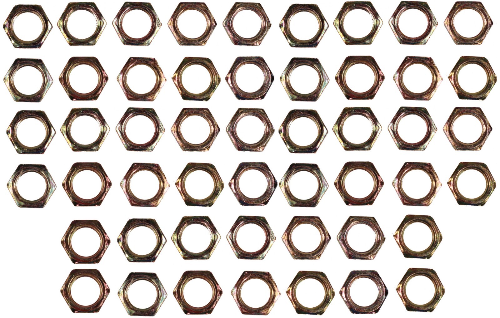 Steel Hex Lock Nut Fasteners, Fits 1/8IP Standard Lamp Pipe, DIY Repair - 50 Pcs