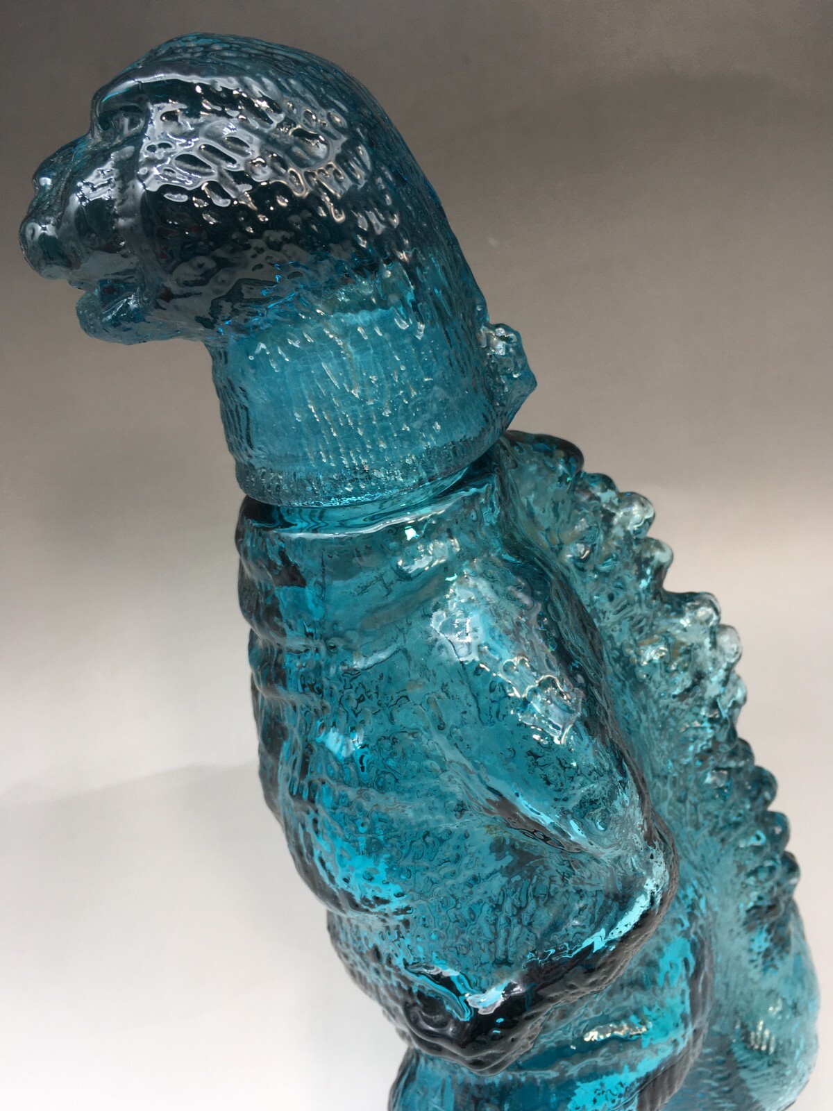 Godzilla Limited Decanter Vintage Blue Glass Bottle TOHO UNICON JAPAN 1980s