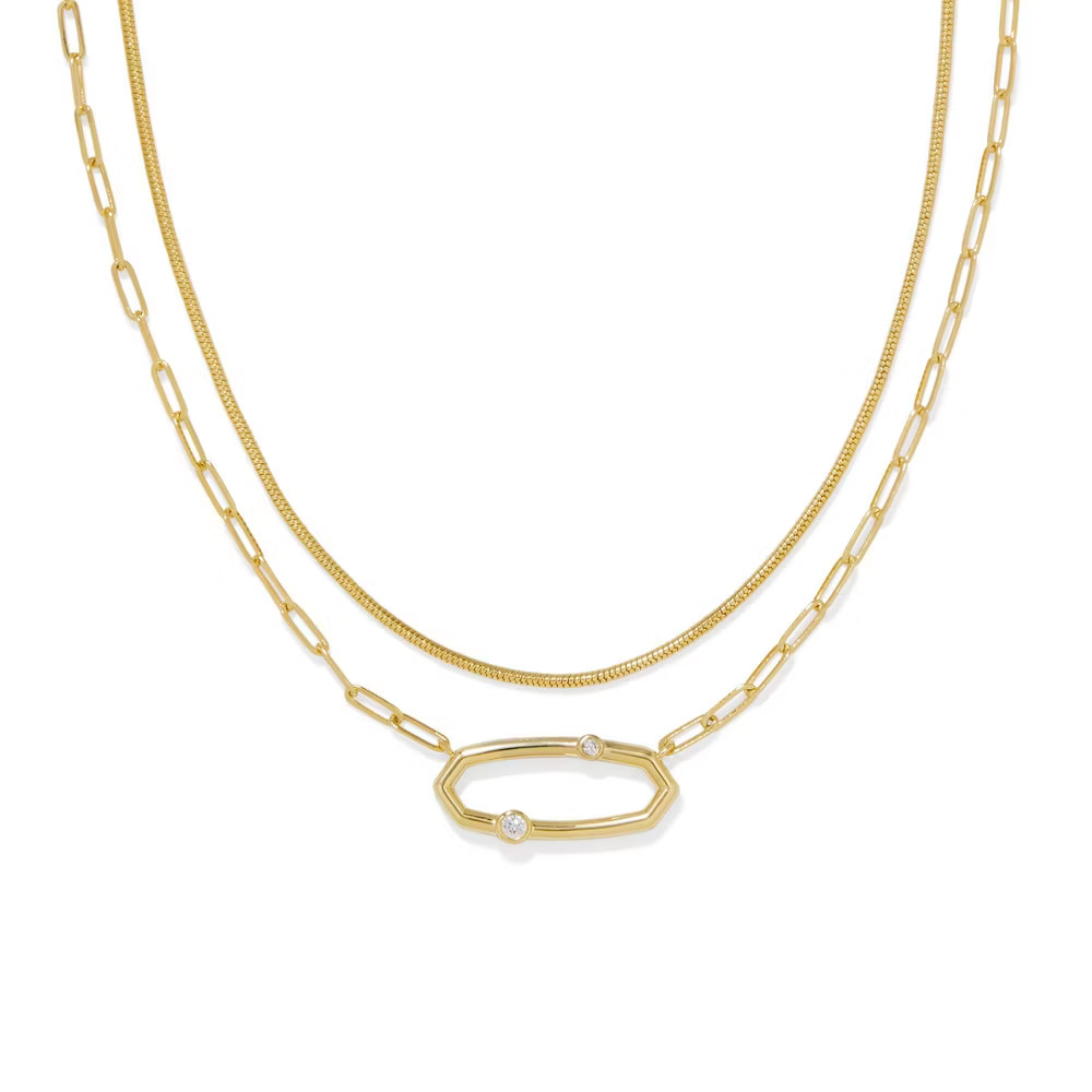 Kendra Scott Traci Cubic Zirconia Multi-Strand Necklace Set - Gold