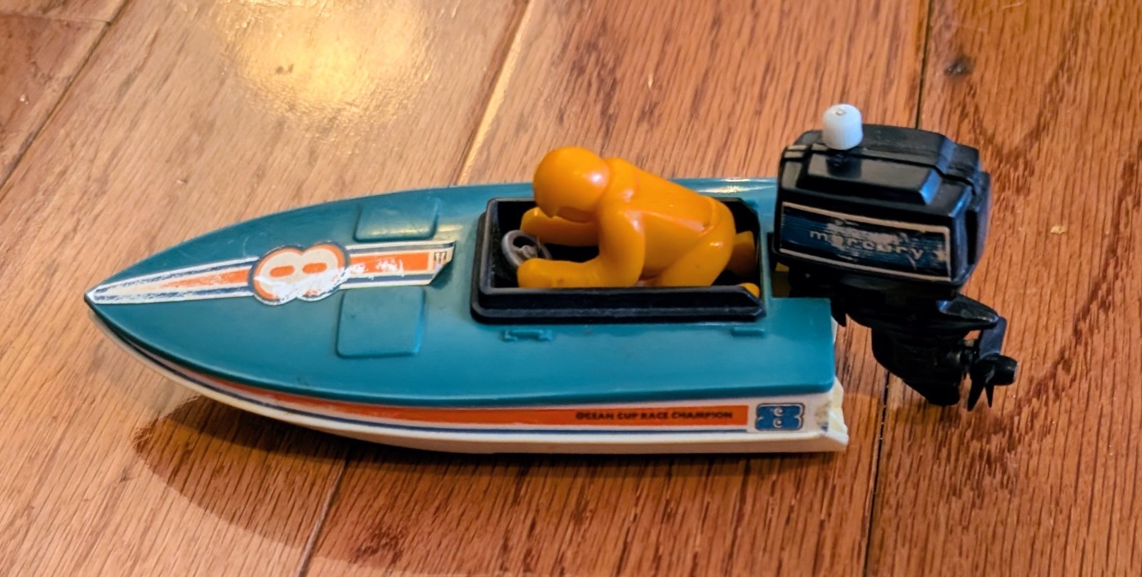 Vintage Tomy Mighty Motor Speed Boat Ocean Cup Race & Mercury Motor 1978