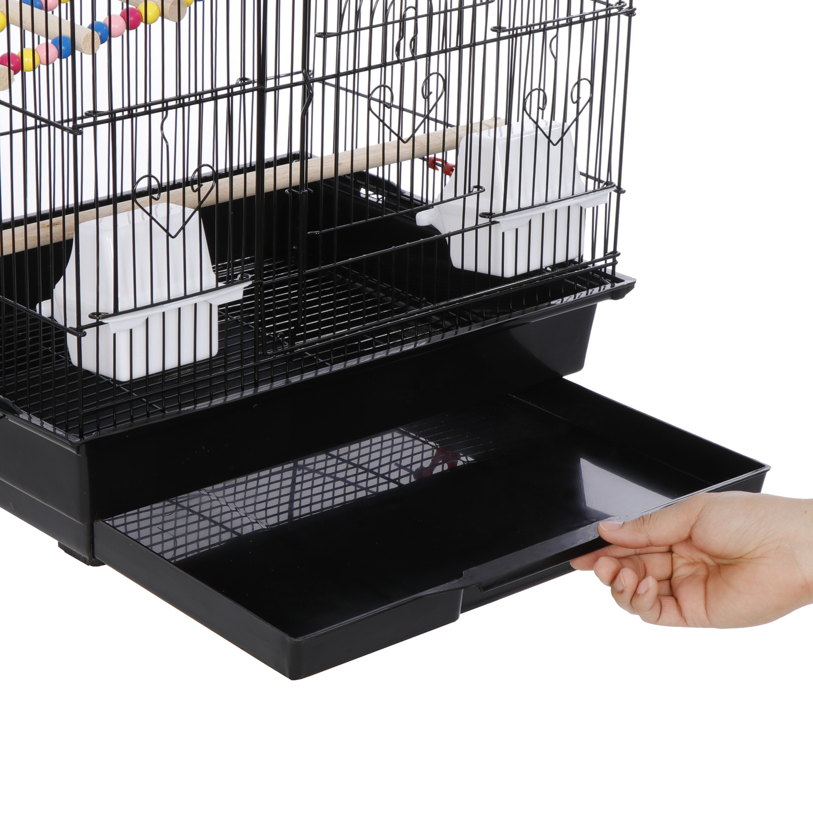 39-inch Roof Top Large Bird Cage Flight Parrot Cockatiel Parakeet Cage w/Toys