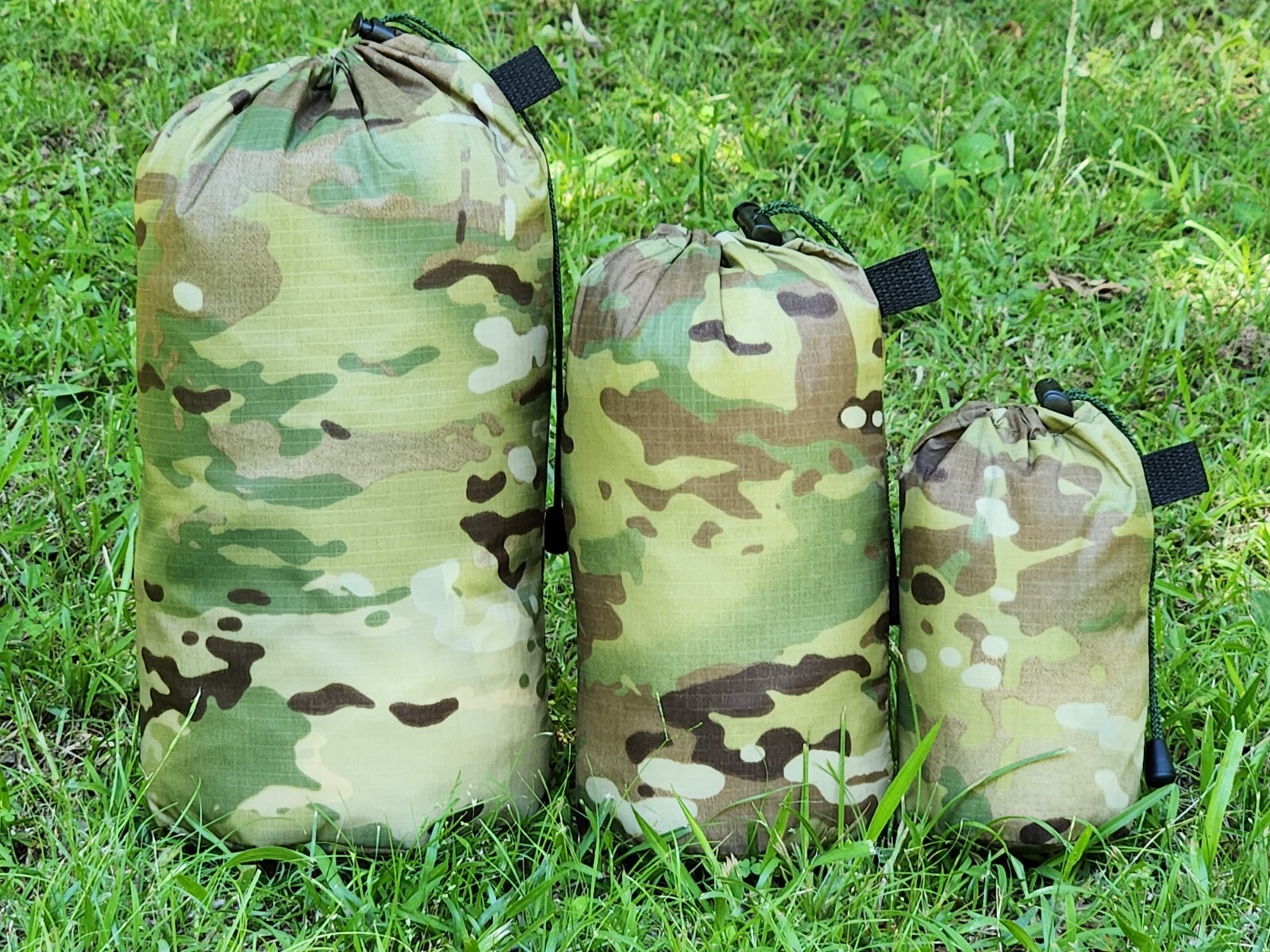 3-pk MULTICAM 70D Mil-spec Ripstop Waterproof Nylon Camping Hiking Stuffsack Set