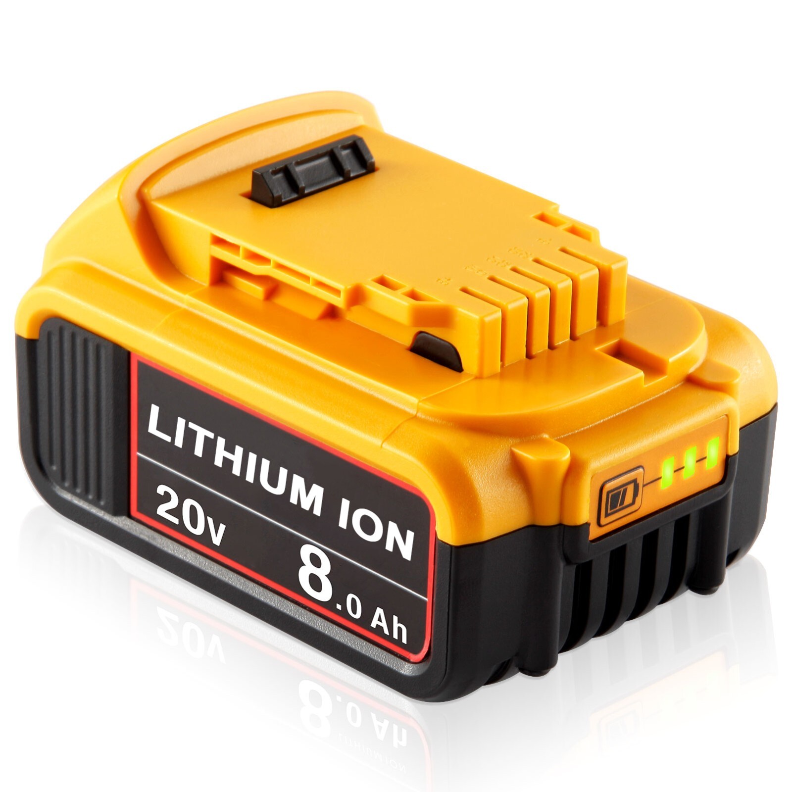 2Pack Lithium Ion Battery For DeWalt 20V 20 Volt Max 8.0AH DCB205 DCB206 DCB200