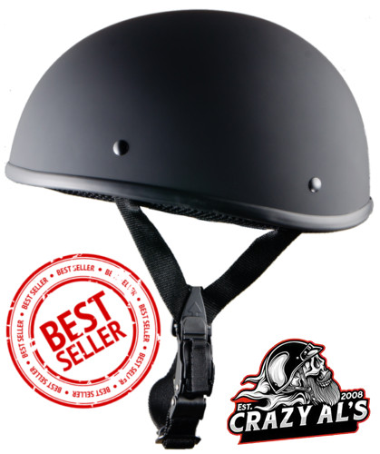 REAL Crazy Al's WSB World's Smallest Lightest FLAT BLACK-DOT  Beanie Helmet