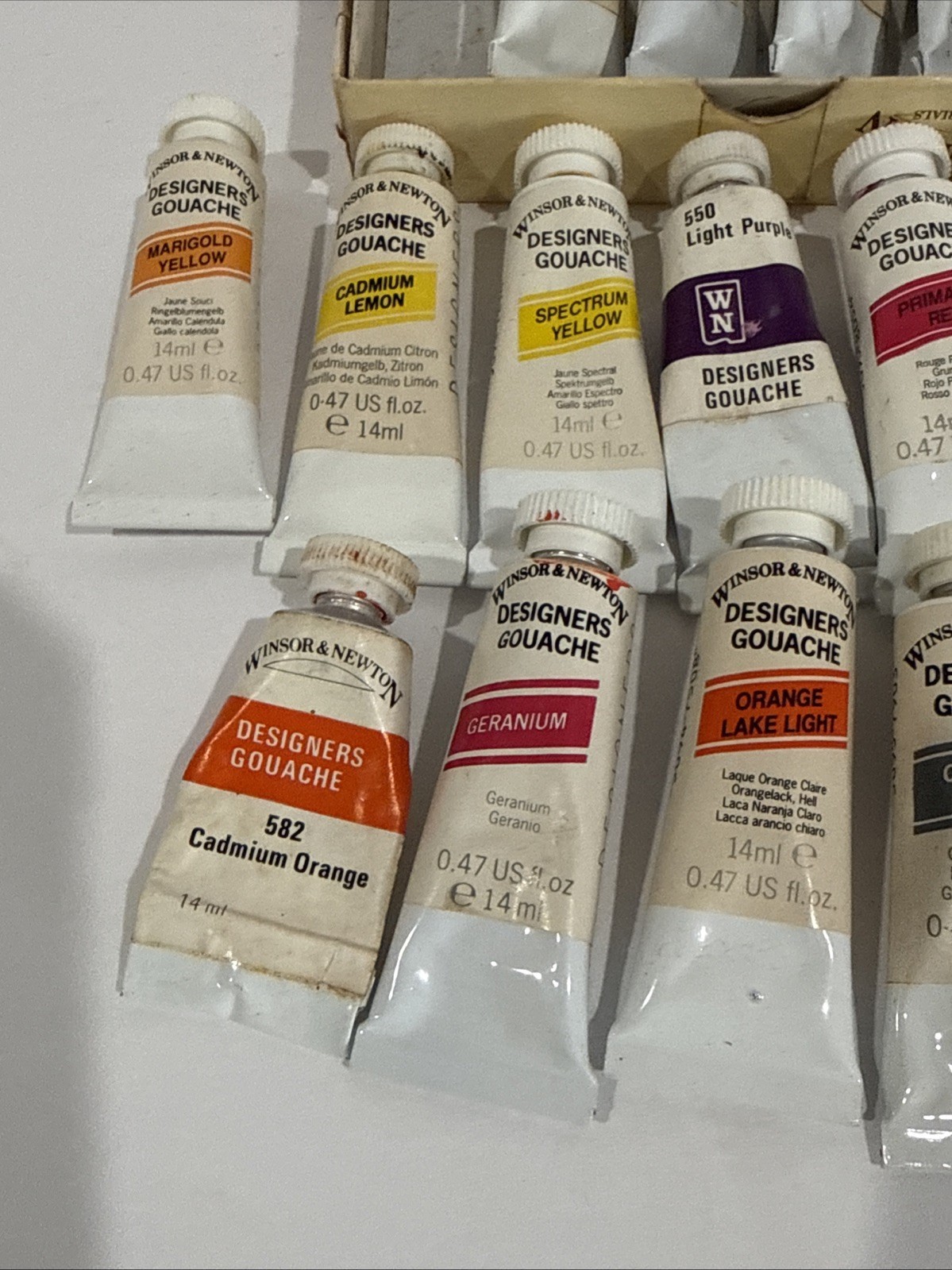Winsor & Newton Designers Gouache Lot Of 19 Assorted Tubes Vintage