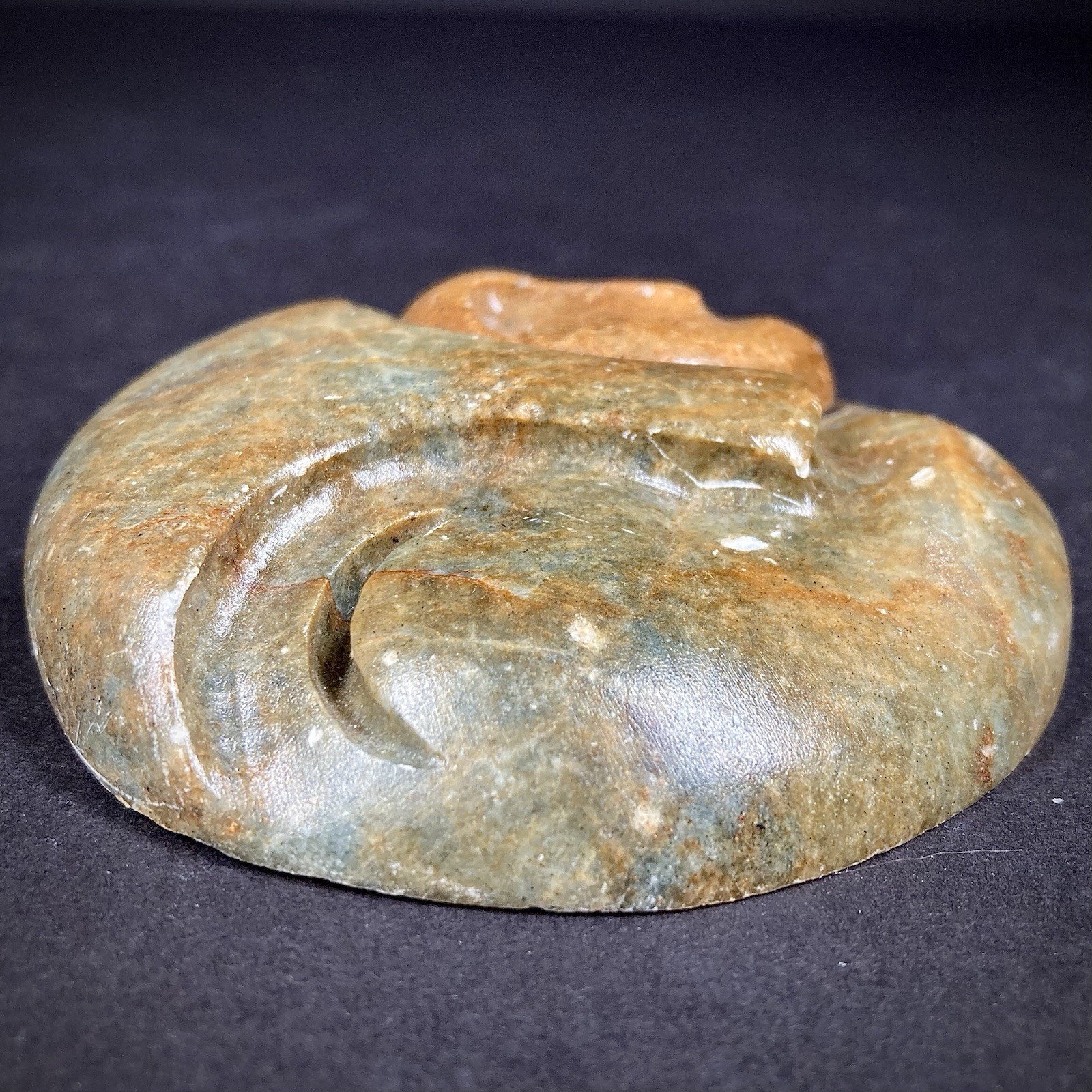 Alaska Native Handcrafted Stone Spirit In Eye Mask Soapstone Hangable Carving 3”