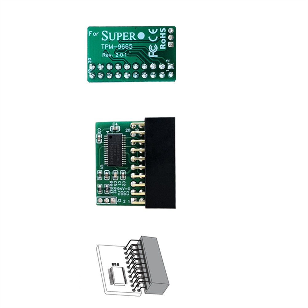 New 20 Pin TPM 2.0 Module Trusted Platform For SuperMicro AOM-TPM-9665V TCG 2.0