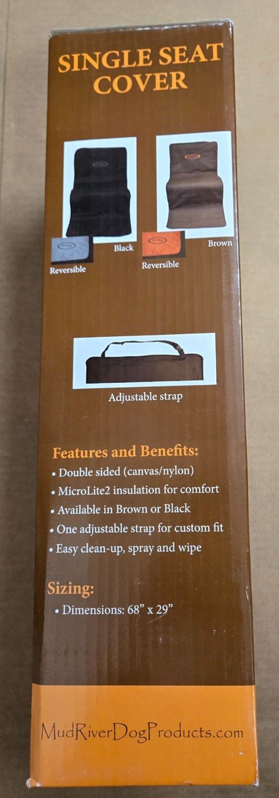 Mud River Single Seat Cover - Brown