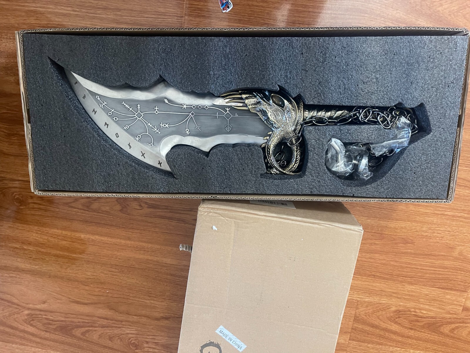 [OPEN BOX]God of War,Blades of Chaos Sword Twin Blades, Kratos Metal!