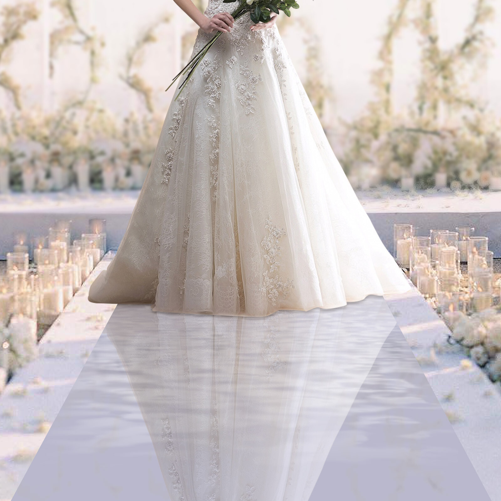 65FT x 3FT Silver Mirrored Floor Wedding Aisle Runner Carpet for Party Birthday