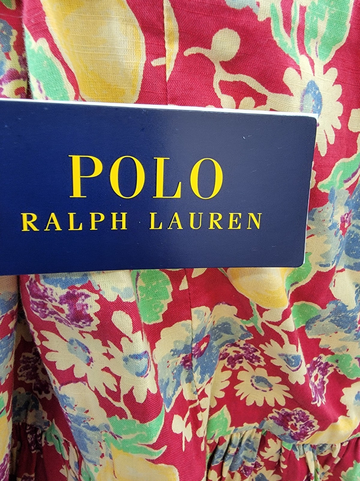 Polo Ralph Lauren Big Girls 16 Lemon-Floral Slub Dress Multicolor