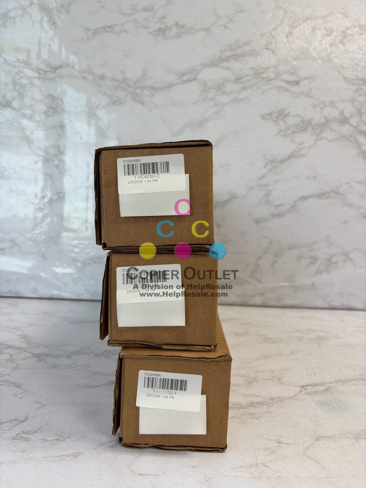 3 OEM Toshiba es2525AC,3025AC,3525AC Cyan, Mag & Yellow Toners T-FC425U-C,M,Y