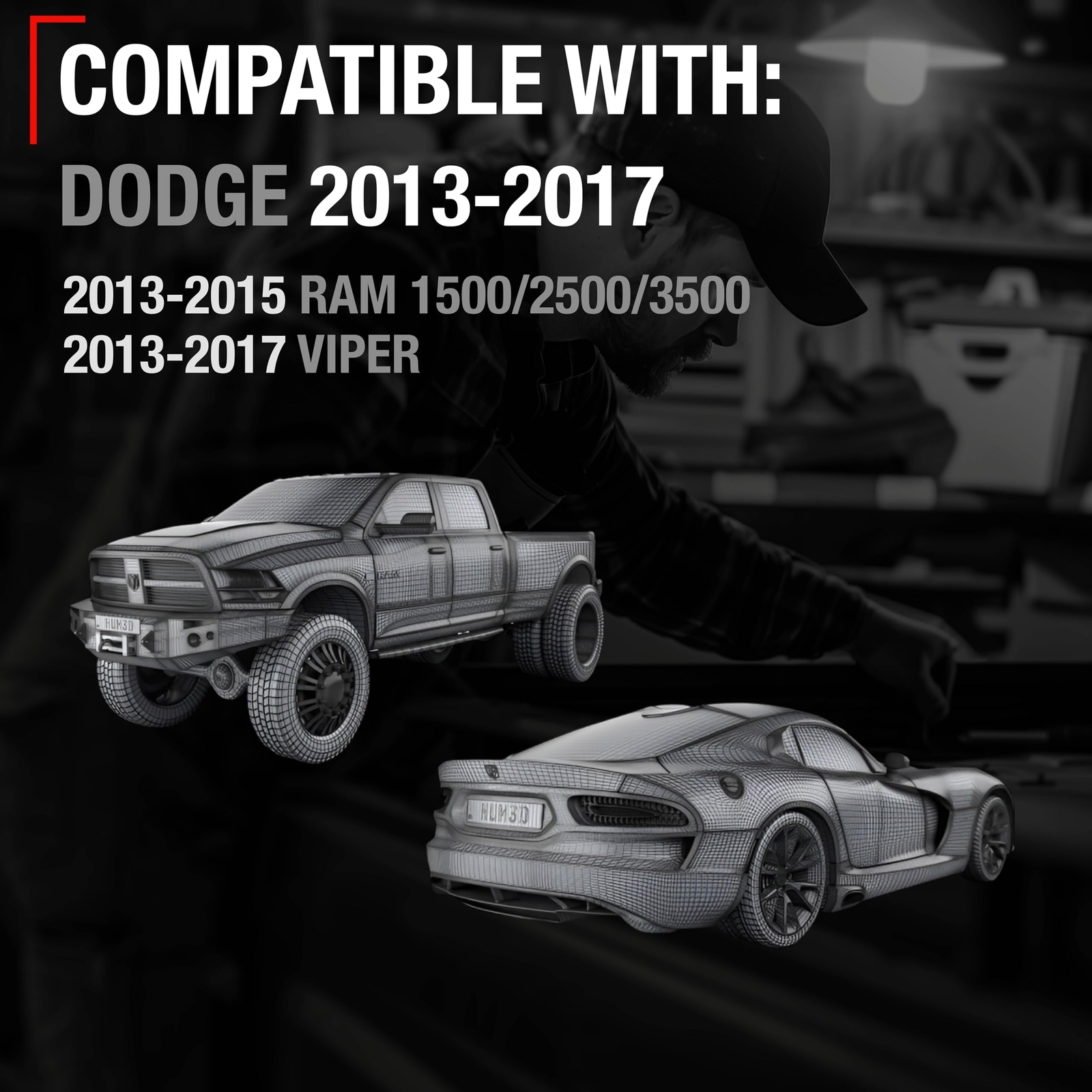 Rear View Backup Camera - Compatible with 2013-2015 Dodge Ram 1500, 13-15 Ram...