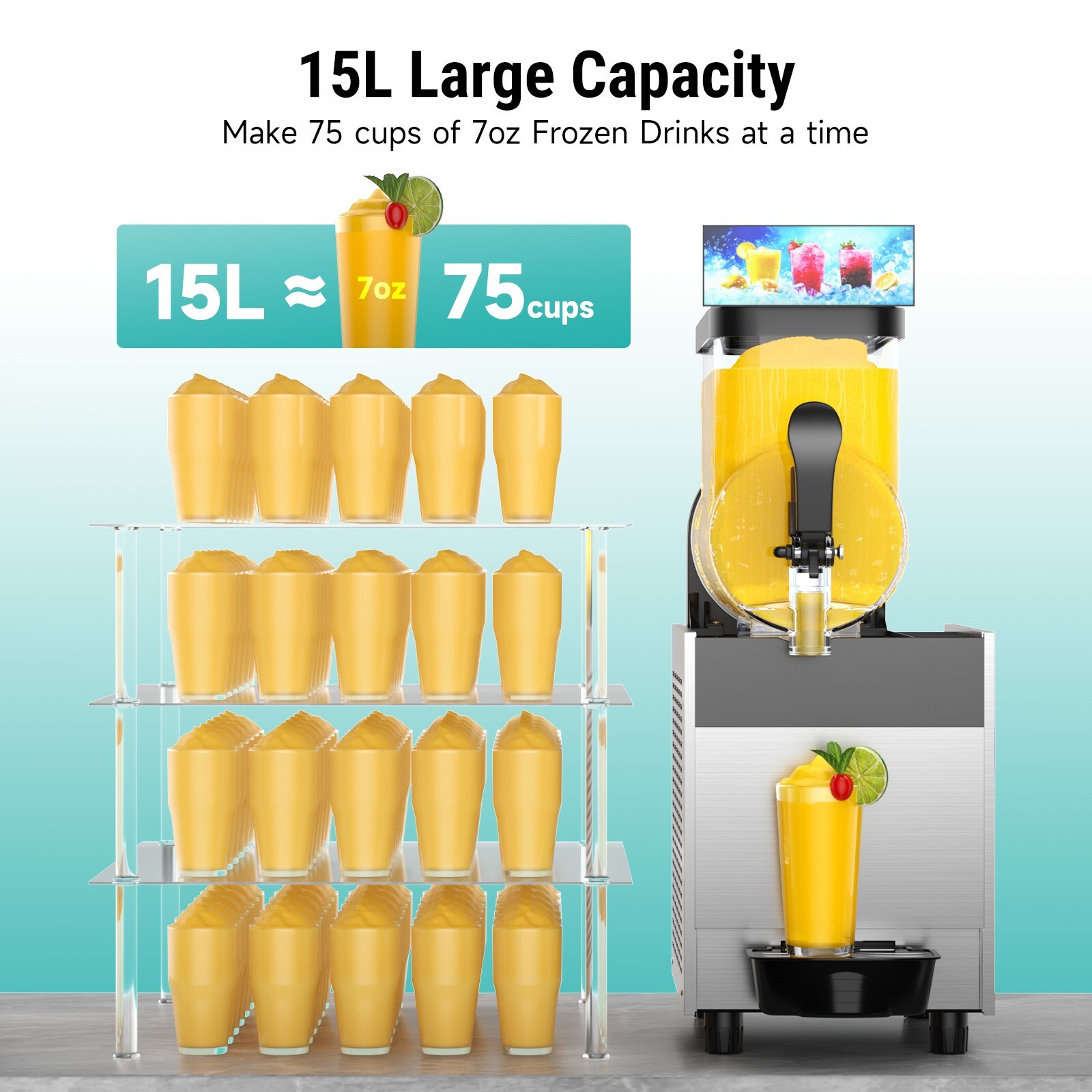 15/30/45L Commercial Slushie Machine Margarita Slush Maker Frozen Drink Machine