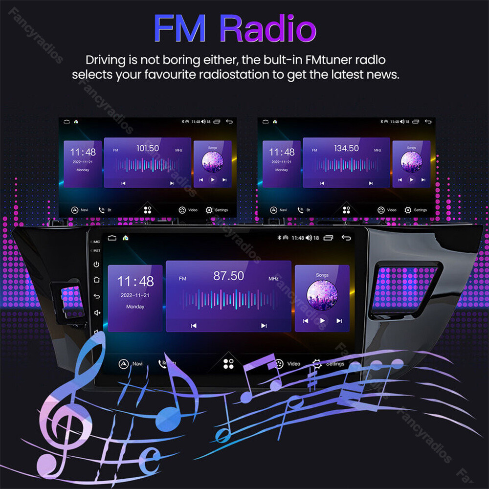 For 2014-2016 Toyota Corolla Apple CarPlay Car Stereo Radio GPS Navi Android 15