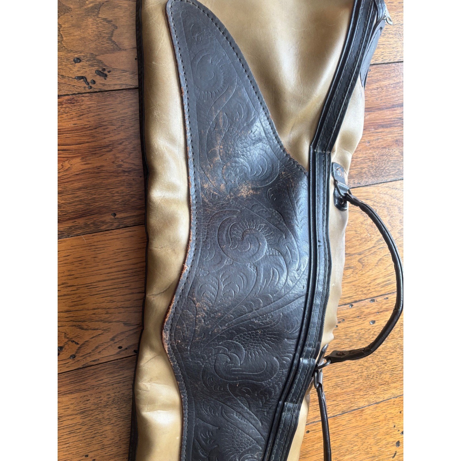 Vintage Western Tooled Leather Long Gun Rifle Shotgun Case Bag Western Style