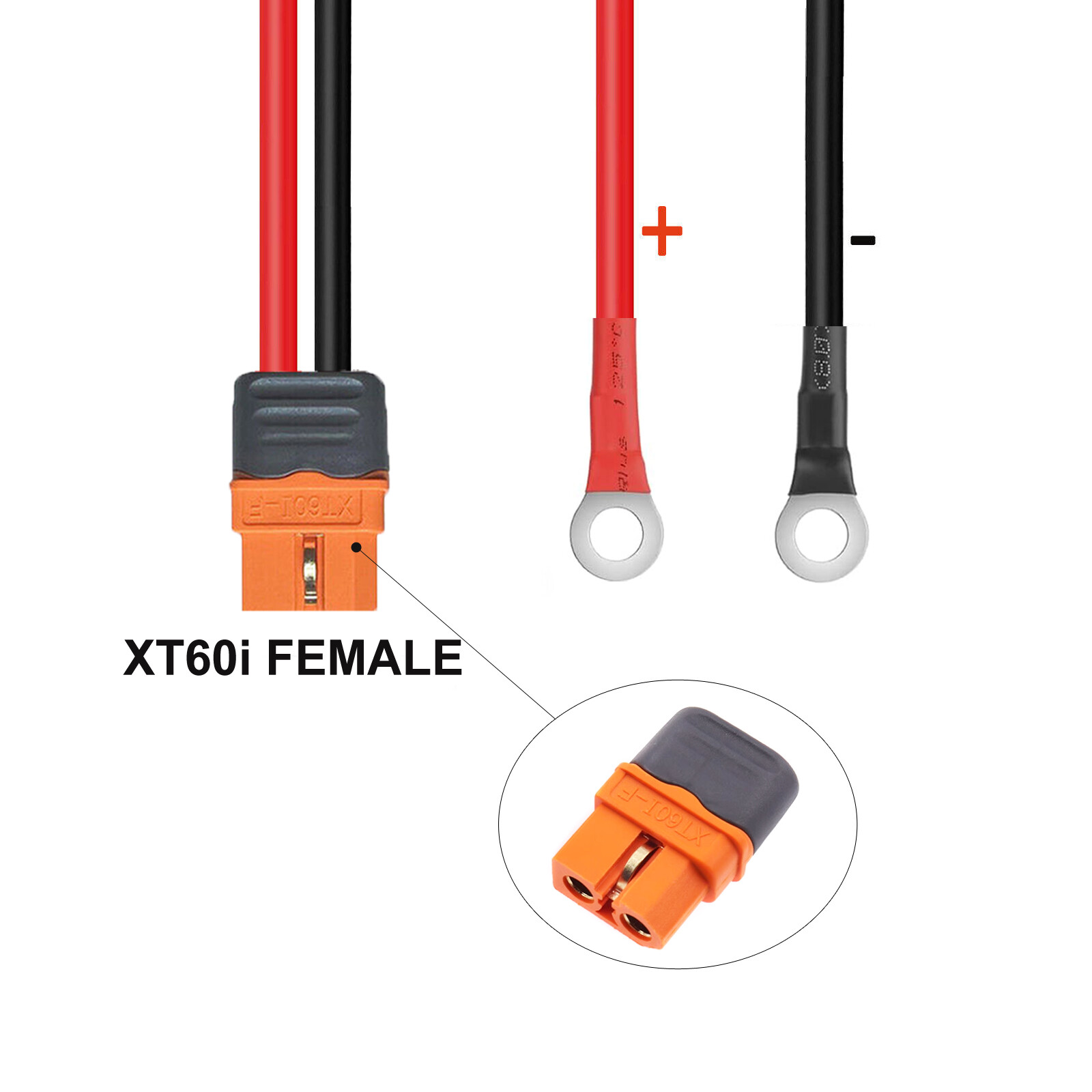 10 AWG XT60i Female to O Ring Terminal Cable Battery Solar Panel Charging Cable