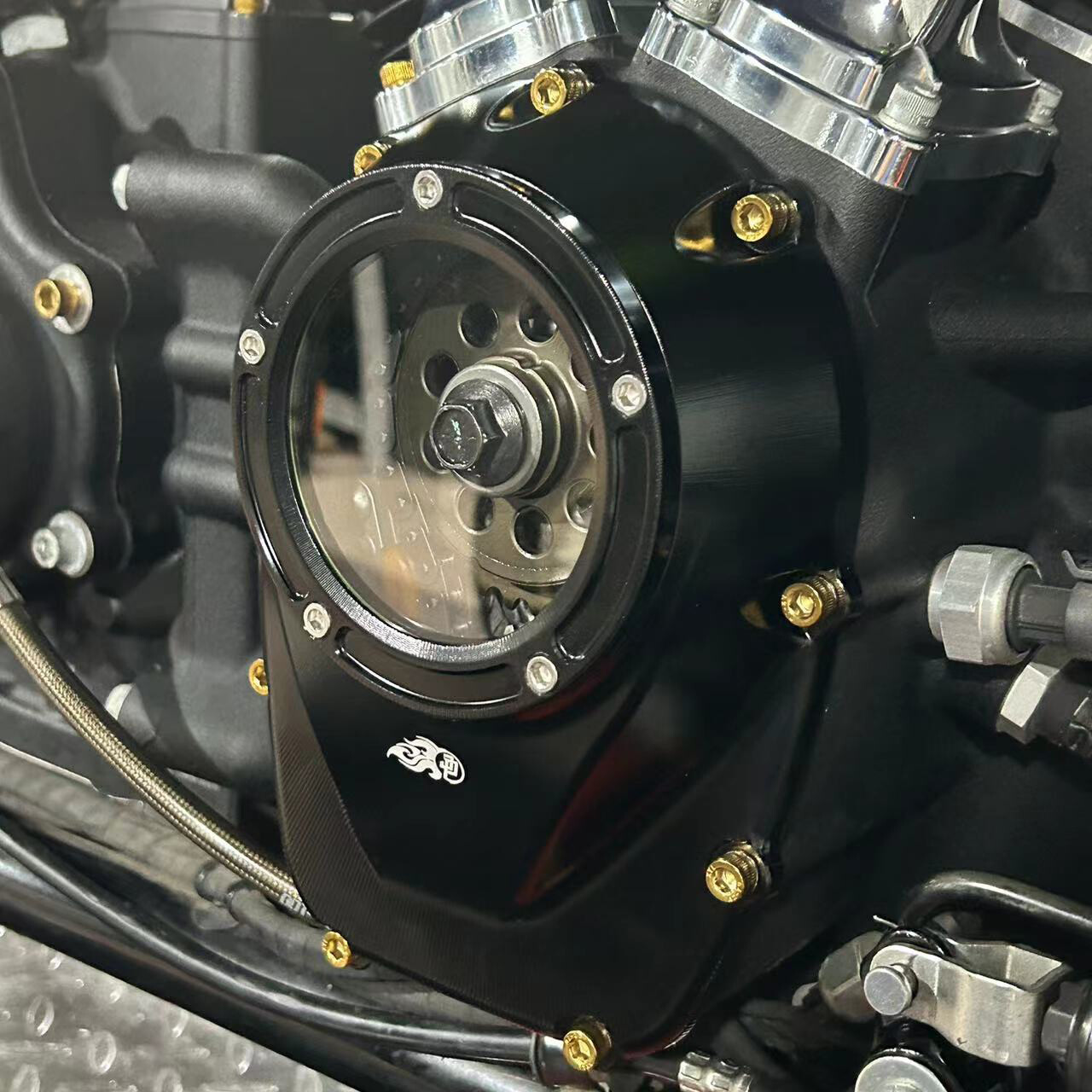 Black Transparent Camshaft Cover for Harley M8 Touring Road Street Glide 2017-23