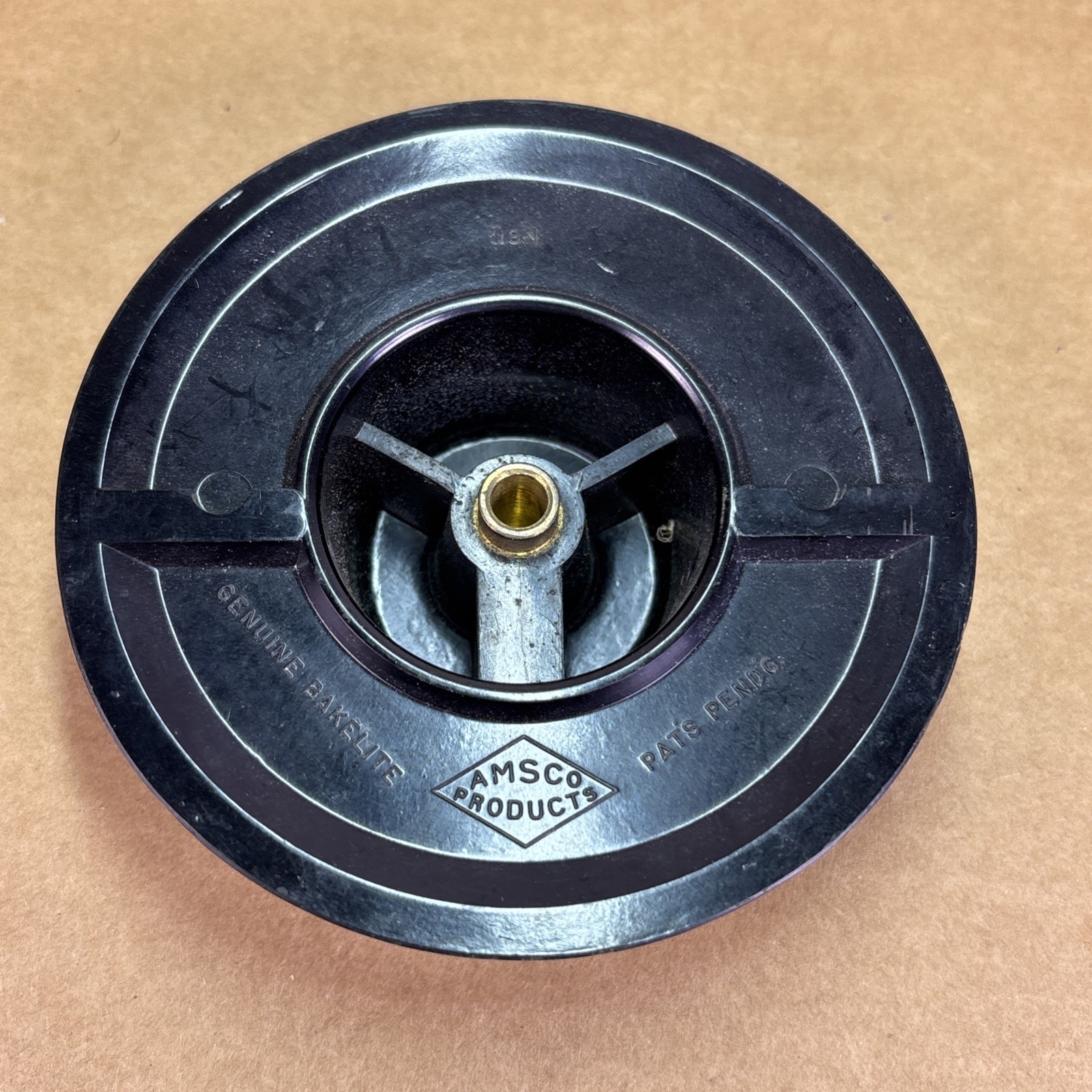 VTG AMSCO 1920's Black 4" 0-100 Indicator Knob with Set Screw (QTY) Radio/Vcap