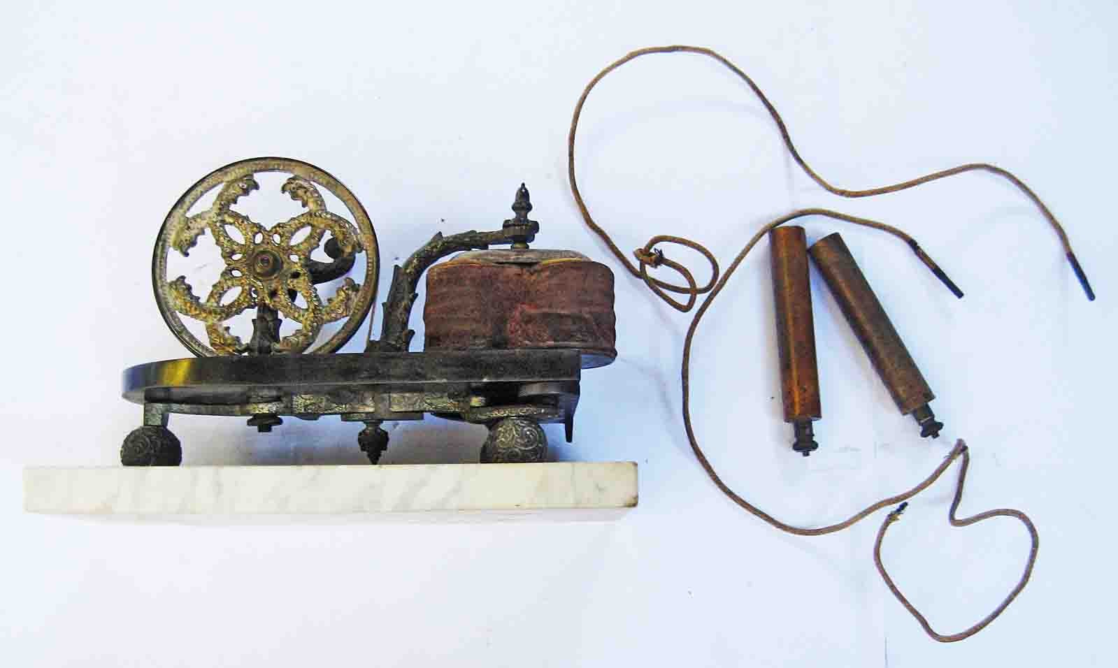 c1850 Marble Base QUACK MEDICAL Electricity GENERATOR by BOURNE & TAYLOR -LONDON